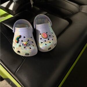 Girls marble crocs with charms